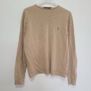 Polo Ralph Lauren Women’s Wool Sweater Size L Beige Crew Neck